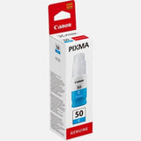 Bouteille d'encre - CANON - GI-50C - Cyan - CompatibilitÈ PIXMA MegaTank - (3403C001)