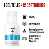 Bouteille d'encre - CANON - GI-56BK - Cyan - CompatibilitÈ MAXIFY GX - (4430C001)