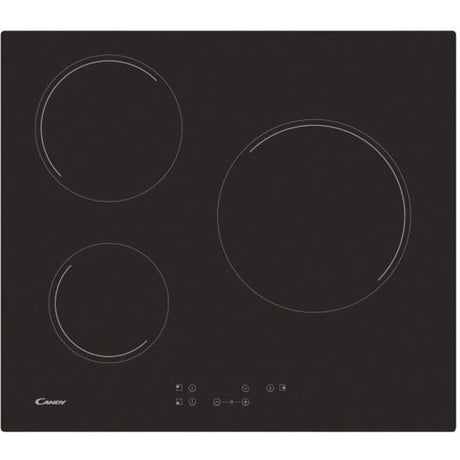 Plaque de cuisson vitrocéramique CANDY CH63CT - 3 foyers - L 60cm - Noir