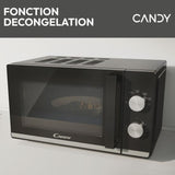 Micro-ondes Candy Moderna CMW20TNMB 700 W 20L Noir - Fonction DÈcongÈlation - Plateau Tournant en Verre - 6 Niveaux de Puissance