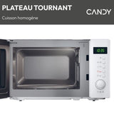 Micro-ondes Candy Idea CMWA20SDLW 700W Digital 20L Blanc - Fonction Décongélation - 5 Niveaux de Puissance - 8 Menus Automatiques