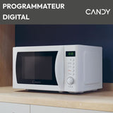 Micro-ondes Candy Idea CMWA20SDLW 700W Digital 20L Blanc - Fonction Décongélation - 5 Niveaux de Puissance - 8 Menus Automatiques