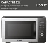 Micro-ondes Gril Candy Essenza CMGA31EDLB 1000W 31L Digital Noir - Fonction Nettoyage Auto - 5 Niveaux de Puissance -10 Menus Auto