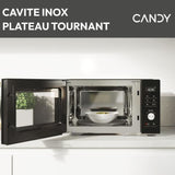 Micro-ondes Gril Candy Essenza CMGA31EDLB 1000W 31L Digital Noir - Fonction Nettoyage Auto - 5 Niveaux de Puissance -10 Menus Auto