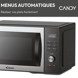 Micro-ondes Gril Candy Essenza CMGA31EDLB 1000W 31L Digital Noir - Fonction Nettoyage Auto - 5 Niveaux de Puissance -10 Menus Auto