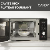 Micro-ondes CANDY Essenza CMCA29EDLB 1000W 29L Digital Noir - Combiné a chaleur tournante - 5 Niveaux de Puissance -10 Menus Aut