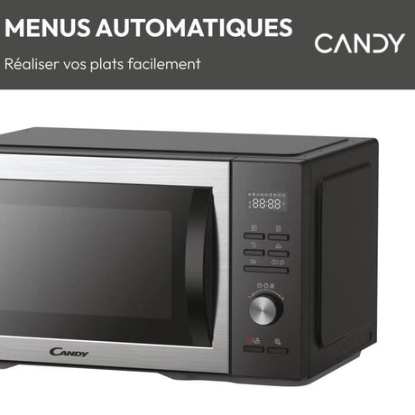 Micro-ondes CANDY Essenza CMCA29EDLB 1000W 29L Digital Noir - Combiné a chaleur tournante - 5 Niveaux de Puissance -10 Menus Aut