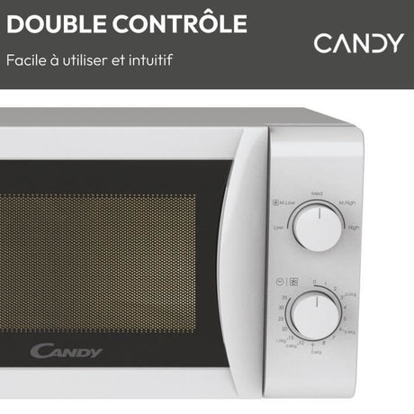 Micro-ondes CANDY CMW20SMW - 20L - 700W - UI mécanique - 5 niveaux de puissance - Blanc