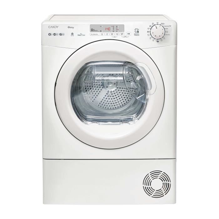 Seche-linge pompe a chaleur CANDY EY EH8N1DE-S - 8 kg - Bac EasyCase - Connecté - Blanc