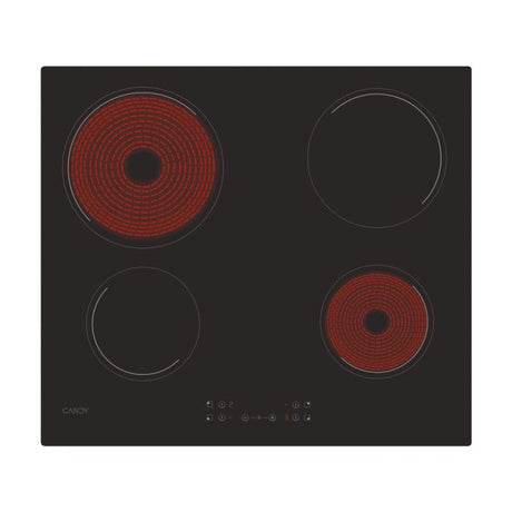 Plaque de cuisson vitrocéramique CANDY CH64CCB - 4 foyers - L 59 cm - Noir