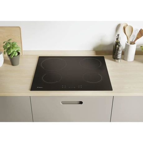 Plaque de cuisson vitrocéramique CANDY CH64CCB - 4 foyers - L 59 cm - Noir