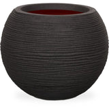 CAPI EUROPE Pot de fleurs rond NATURE RIB - 40x32 cm - Noir