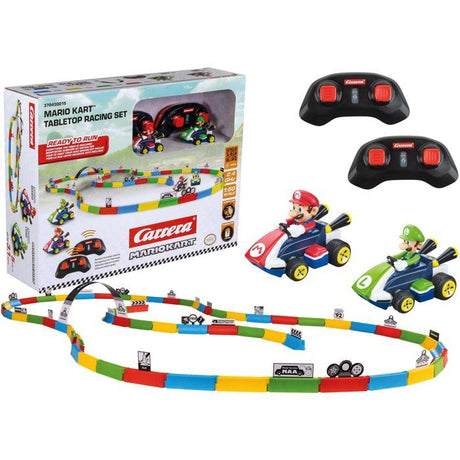 Set de 2 karts radiocommandés - CARRERA RC - Mario™ Kart Tabletop - Mario et Luigi - Circuit a construire - Des 6 ans