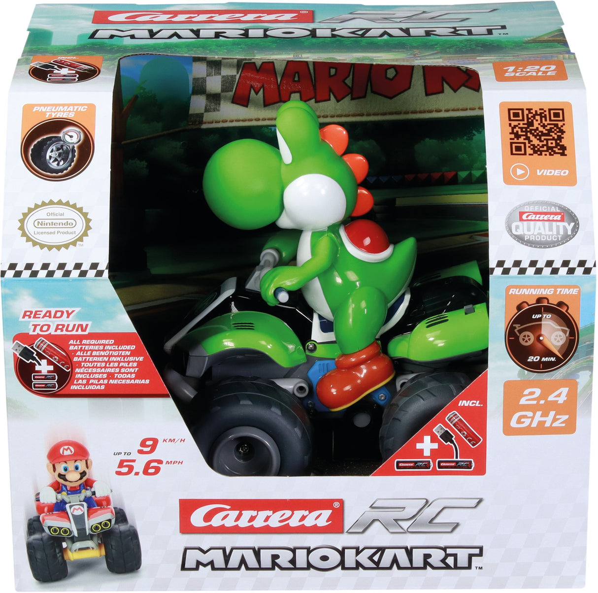 Voiture télécommandée - Yoshi - Quad - CARRERA - Mario Kart - 2,4 GHz - Echelle 1:20 - Des 6 ans