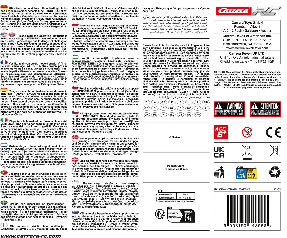 Quad Peach voiture télécommandée, 2,4 GHz, Echelle 1:20, CARRERA Mario Kart, Des 6 ans