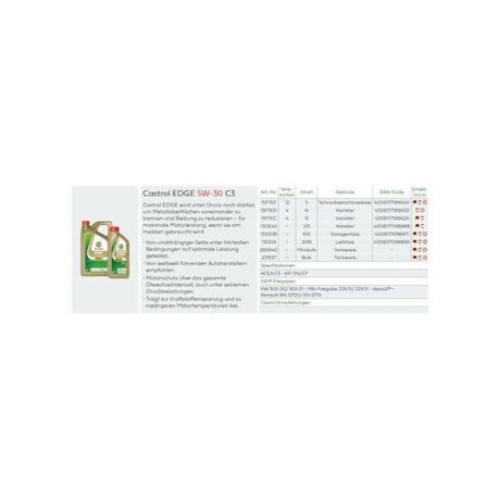 Huile moteur - CASTROL EDGE 5W-30 C3 - 1L -  5W30