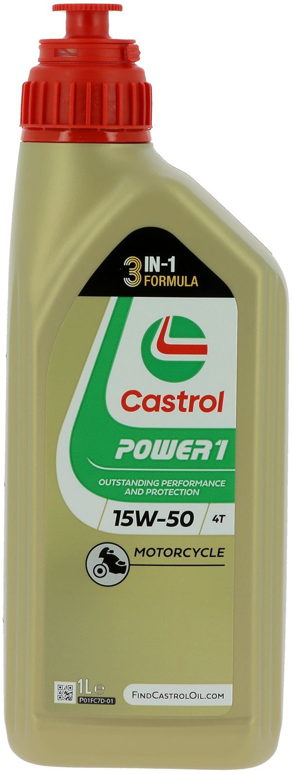 Huile moteur - CASTROL Power 1 4T 15W-50 - 1L - 15W50