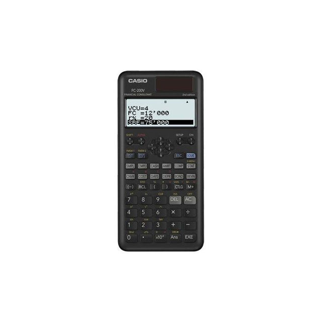 Calculatrice scientifique - Casio - FC-200V - Ecran 4 lignes - Alimentation solaire - 103 g