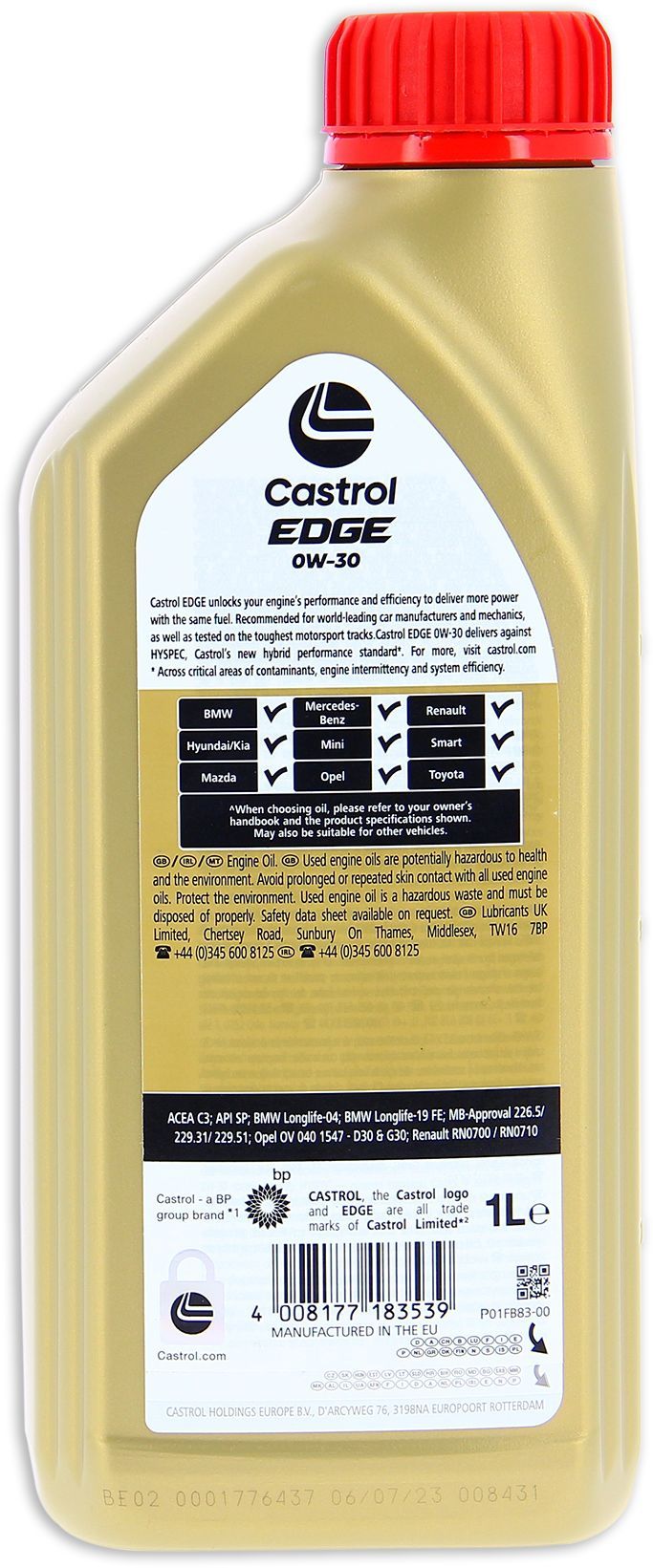 Huile moteur - CASTROL - EDGE 0W-30 - 1L
