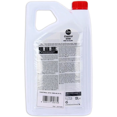 Huile Moteur - CASTROL GTX - 10W-40 A3/B4 - 5L+1L - Offre spéciale