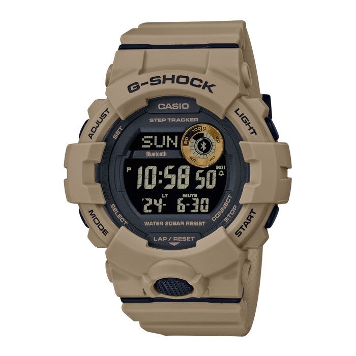 CASIO G-Shock GBD-800UC-5ER beige sports watch - Bluetooth, 20 bar waterproof, shock resistance