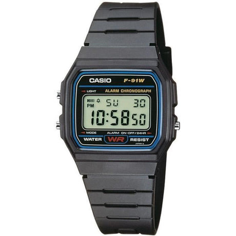 Montre - Casio - Vintage - Noir - Digital - Étanchéité WR ISO 22810 - Chronometre LED