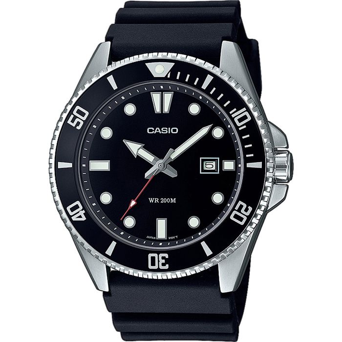 Montre - Casio - Collection Homme - Noir et Acier - Étanchéité 20 bars - Verre minéral - Quartz