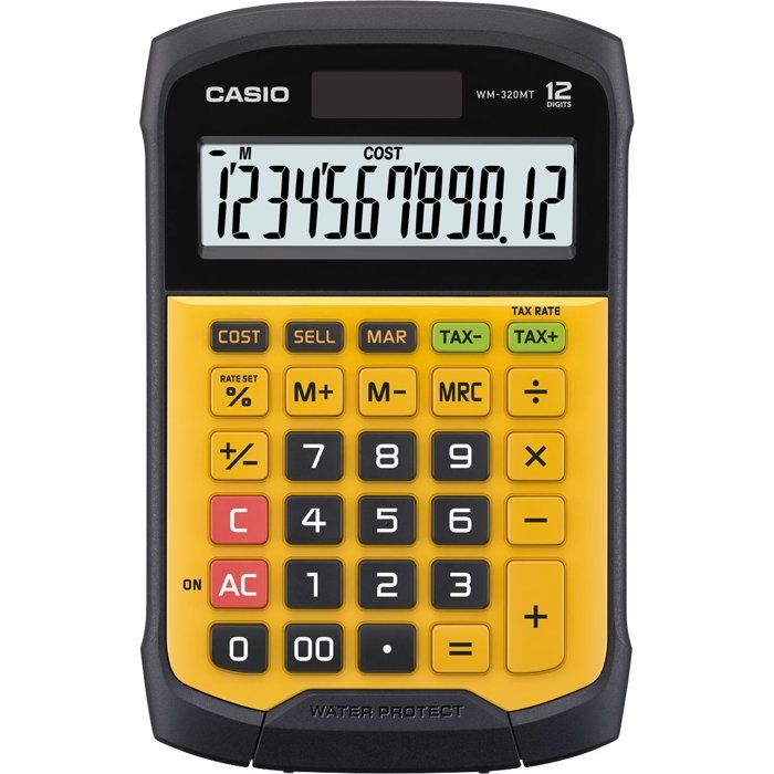 Calculatrice de bureau - CASIO - WM-320MT-W-EC - Solaire - Noir / Jaune