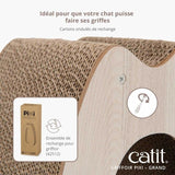 Griffoir pour chat - CATIT - Pixi Grand - Avec balle en tissu et plume - Aspect chene naturel