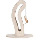 Griffoir pour chat - CATIT - Pixi Queue de chat - Avec balle en tissu et plume - Aspect chene naturel