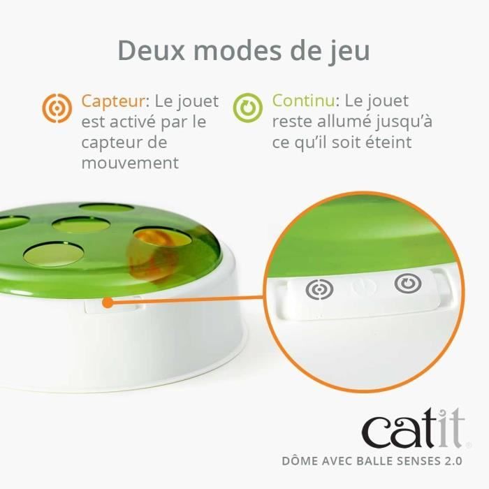 Jouet pour chat - CATIT - Senses 2.0 - Dôme avec balle - Plaque pivotante - Capteur de mouvement