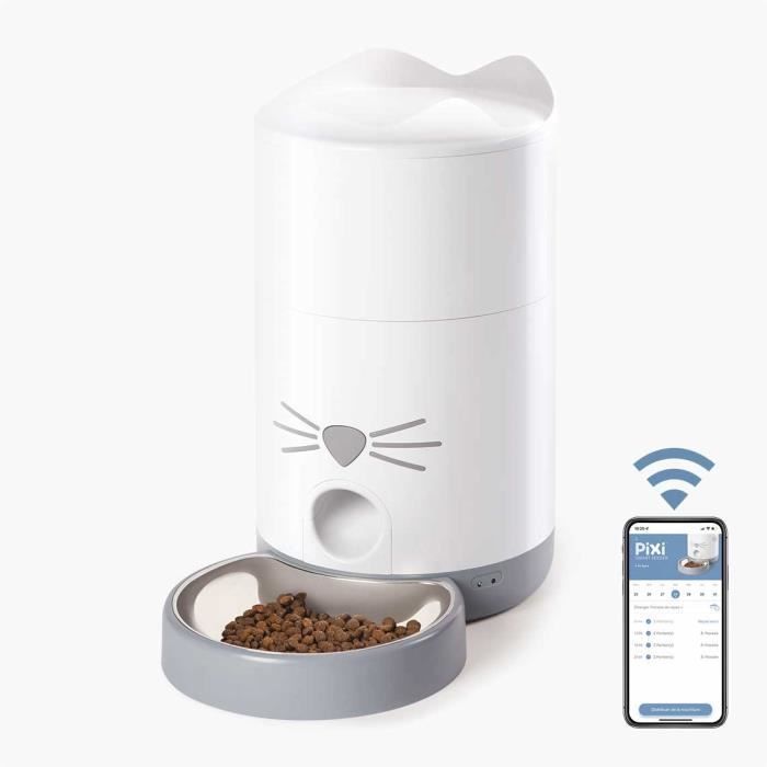 CATIT - PIXI Distributeur de croquettes connecté pour chat - 1,2 kg (contrôlé par une application)