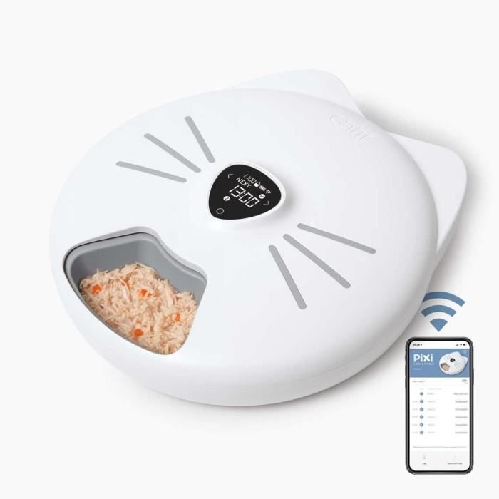 Distributeur de repas pour chat connecté - CATIT - PIXI SMART - 6 x 170ml - Ecran tactile LCD - Avec Blocs réfrigérants