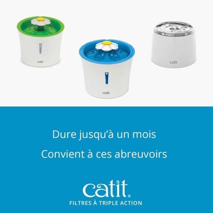 Filtre - Catit - Triple Action - Pack de 12 - Eau propre - Prévention maladies urinaires