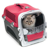 Cage de transport pour chat - CATIT - Cabrio - Multifonctionelle - Ouverture 360° - Rouge
