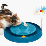 Jouet pour chat - CATIT - Circuit avec balle et herbe a chat - Bandes de massage multiples - Abeille a ressort