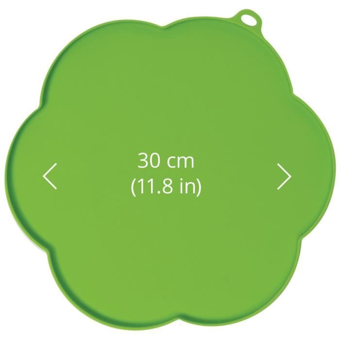 Tapis de protection pour fontaine ou gamelle - Catit - Silicone antidérapant - Forme de fleur - Vert