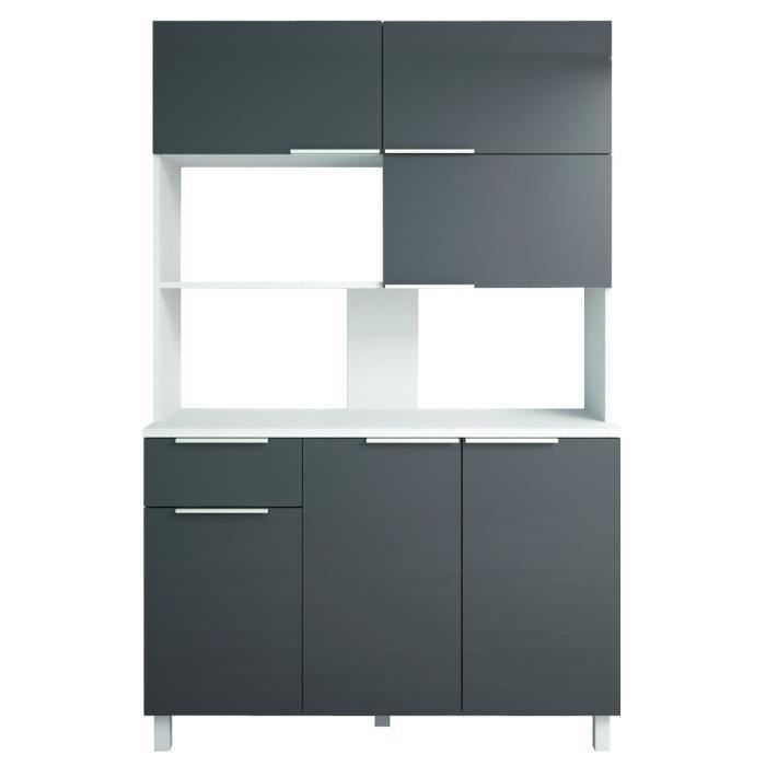 LOVA Contemporary glossy grey kitchen sideboard - L 120 cm