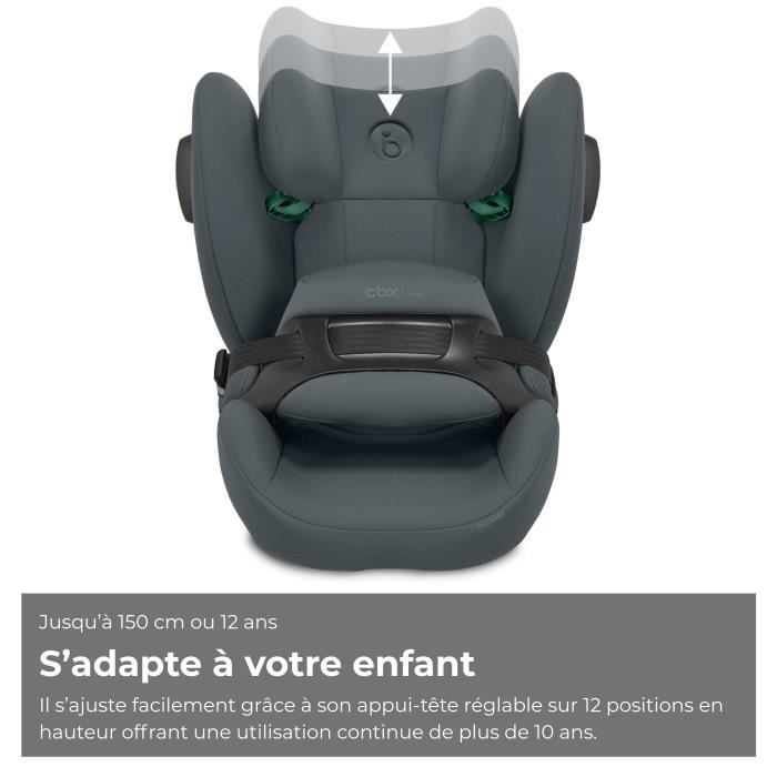 Siege auto Pallas B3 i-size Cbx by Cybex - 76 a 150 cm - 9 a 50 kg - 15 mois a 12 ans  - Dark grey