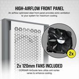 Boîtier PC - CORSAIR - CC-9011211-WW - ATX 5000D AIRFLOW - Moyen-tour en verre trempé - Blanc