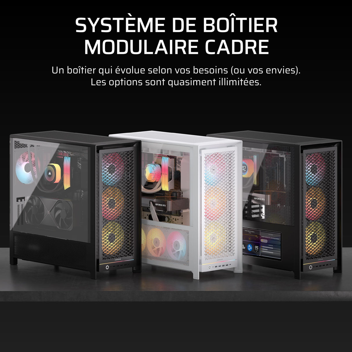 Boitier PC - CORSAIR - FRAME 5000D Mid-Tower Airflow Case - Radiateur jusqu'a 420 mm - Blanc