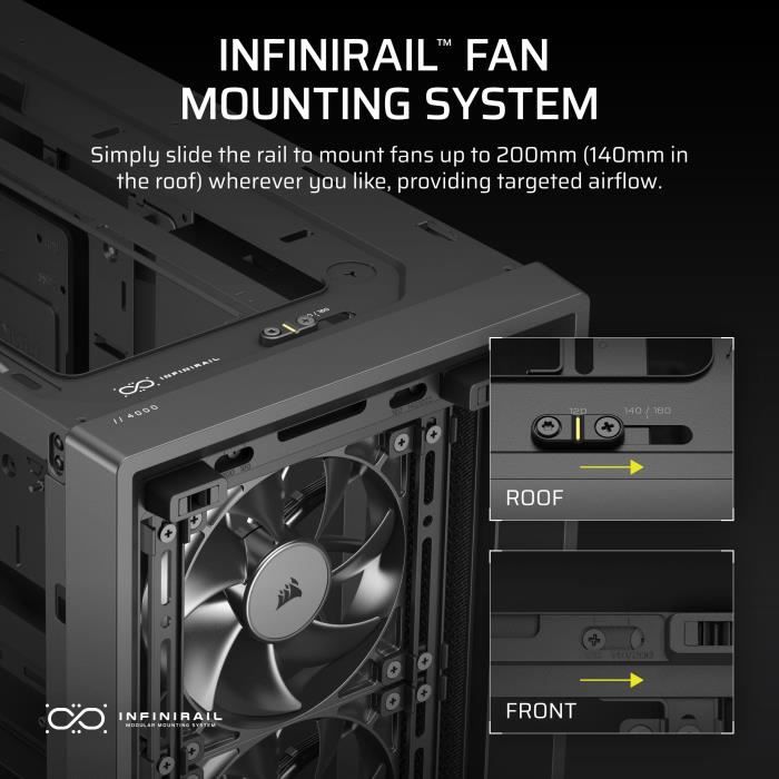 Boîtier PC - CORSAIR - FRAME 4000D RS - Moyen-tour - Noir - CC-9011312-WW