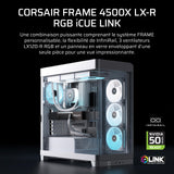 Boitier PC - CORSAIR - FRAME 4500X LX-R RGB Tempered Glass Mid-Tower - 2 radiateurs - Blanc