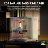 Boitier PC - CORSAIR - AIR 5400 RS-R ARGB Tempered Glass Mid-Tower - Ventilateurs RGB a rotor inversé - Blanc
