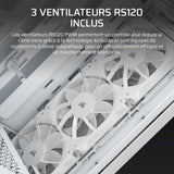 Boîtier PC - CORSAIR - 3200D RS - Moyen Tour - 3 ventilateurs RS120 - Blanc