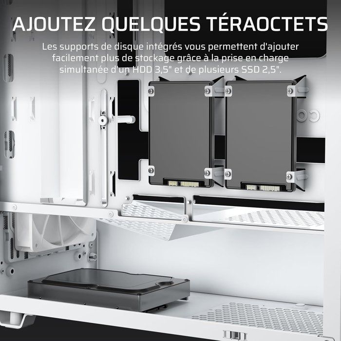 Boîtier PC - CORSAIR - 3200D RS - Moyen Tour - 3 ventilateurs RS120 - Blanc
