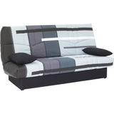 Clic clac 3 places DREAM - Tissu 100% Coton imprimÈ Piste Gris - Couchage 125x190 cm - L190 x P92 x H96 cm