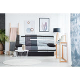 Canapé convertible clic clac 3 places - Tissu motif Piste gris - L 190 x P 92 cm - DREAM - Style Contemporain