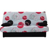 Canapé convertible clic clac 3 places - Tissu motif Planete gris - L 190 x P 92 cm - DREAM - Style Contemporain