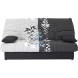 Clic clac 3 places DREAM - Tissu 100% Coton imprimÈ Ramage - Couchage 125x190 cm - L190 x P92 x H96 cm